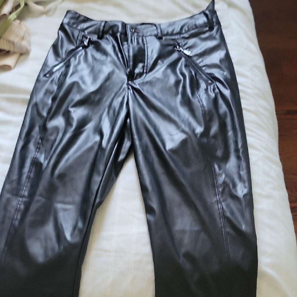 GUESS Black Pleather Pants - Picture 4 of 6